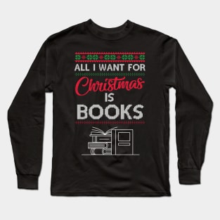 Christmas Book Lover Long Sleeve T-Shirt